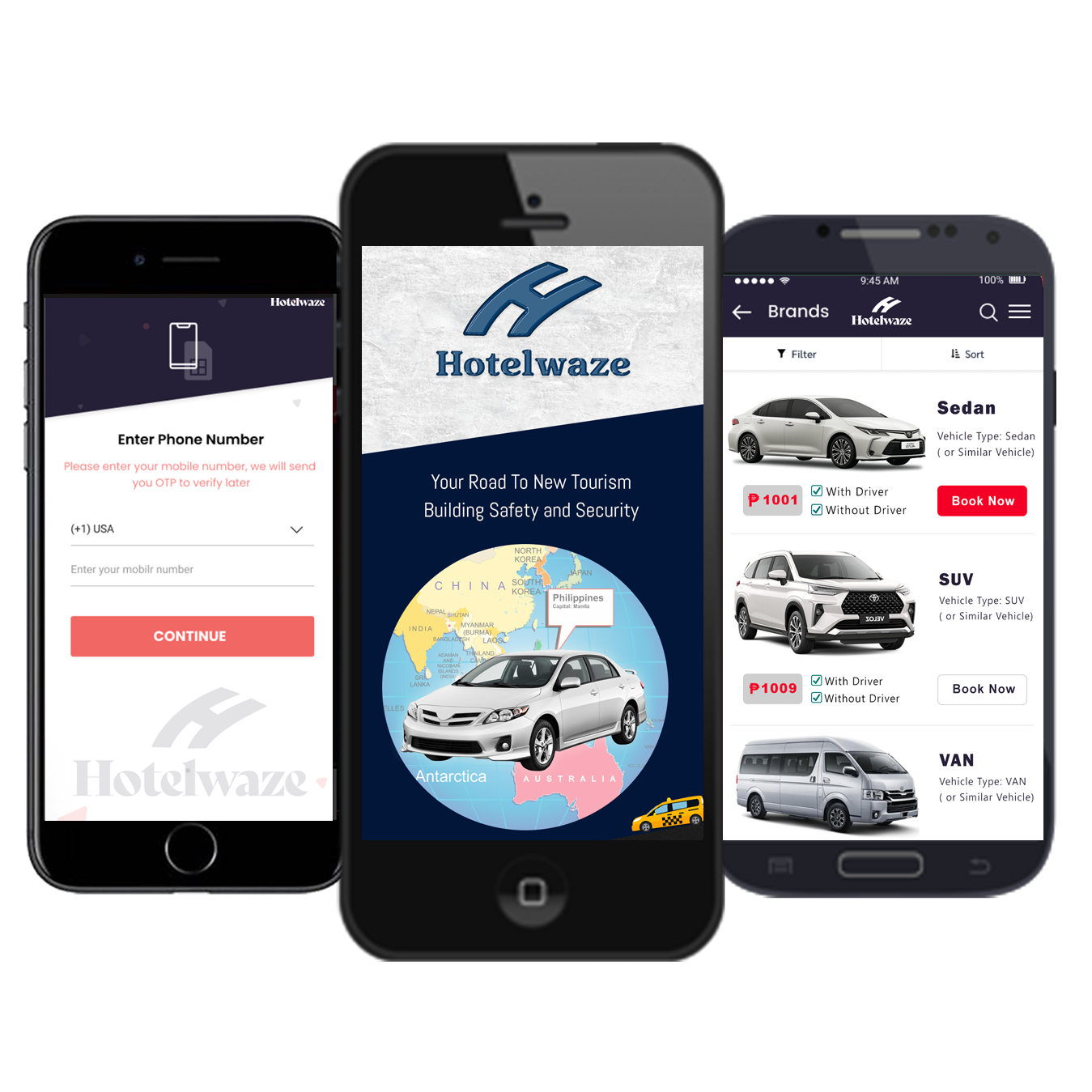 Hotelwaze Car App
